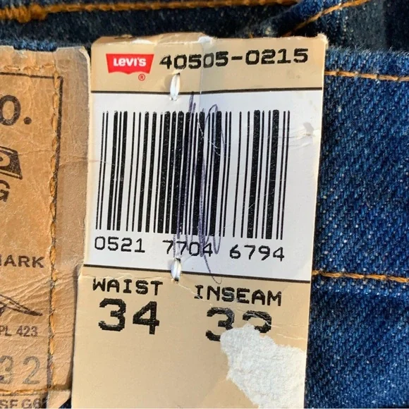 Vintage Levi’s 505 USA Made Straight Leg Dark Wash Jeans 34x32 - Picture 4 of 14